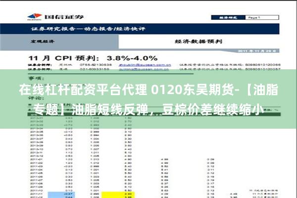 在线杠杆配资平台代理 0120东吴期货-【油脂专题】油脂短线反弹，豆棕价差继续缩小