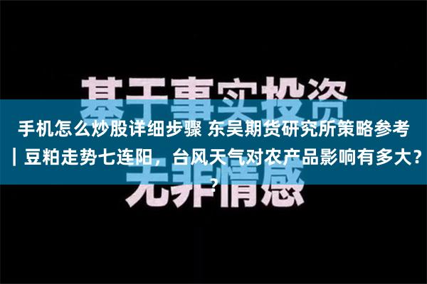 手机怎么炒股详细步骤 东吴期货研究所策略参考｜豆粕走势七连阳，台风天气对农产品影响有多大？