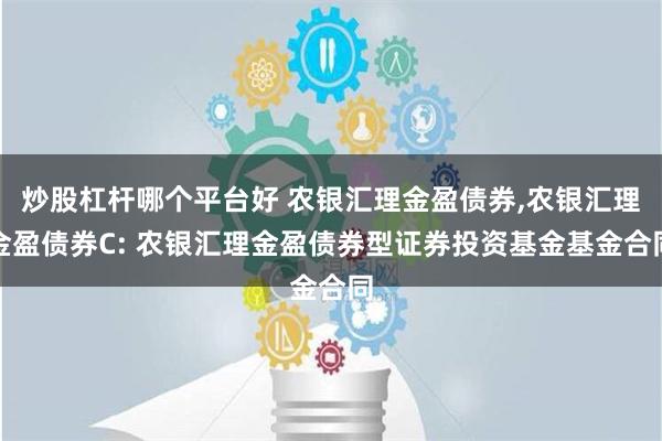 炒股杠杆哪个平台好 农银汇理金盈债券,农银汇理金盈债券C: 农银汇理金盈债券型证券投资基金基金合同