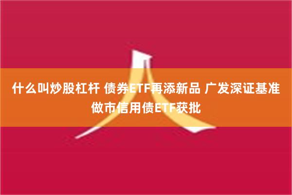 什么叫炒股杠杆 债券ETF再添新品 广发深证基准做市信用债ETF获批