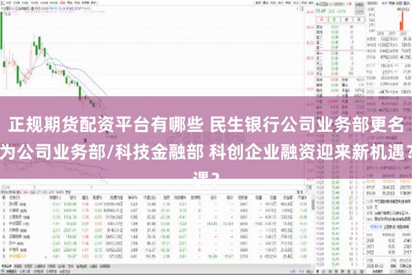正规期货配资平台有哪些 民生银行公司业务部更名为公司业务部/科技金融部 科创企业融资迎来新机遇？